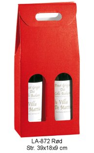 Rød vinæske til 2 flasker. Passer også til Bourgogne flasker. Med selvlukkende bund.